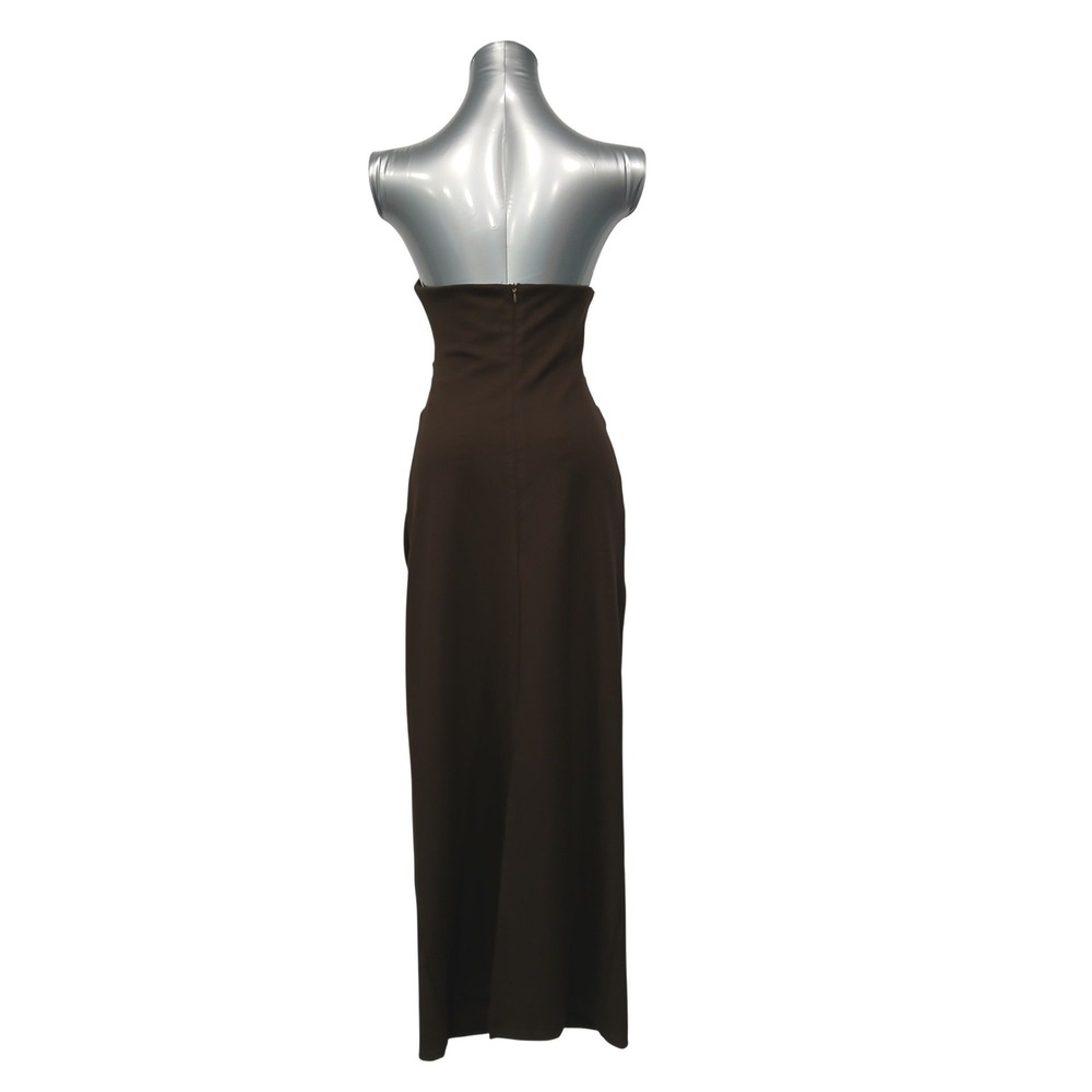 dRA Los Angeles Lavene Strapless Ruched Midi Dress Brown Womens Lg CBK - Picture 5 of 9